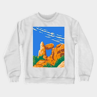 Balanced Rock near Big Bend National Park Texas USA WPA Poster Art Crewneck Sweatshirt